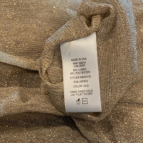 Joe’s Sheer Shimmering Gold Short Sleeve Top Small - Picture 7 of 7